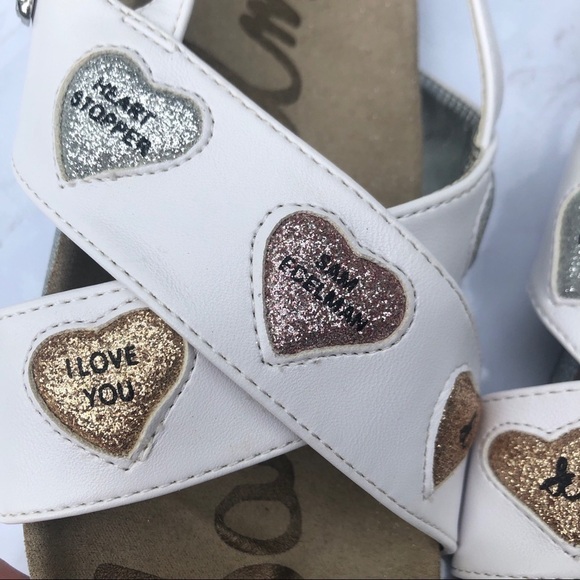 Sam Edelman girl’s Bethel Kandi white heart crisscross sandal shoes size 3 - Picture 14 of 14
